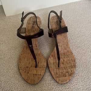 Vaneli Cork Wedge Sandals 9.5